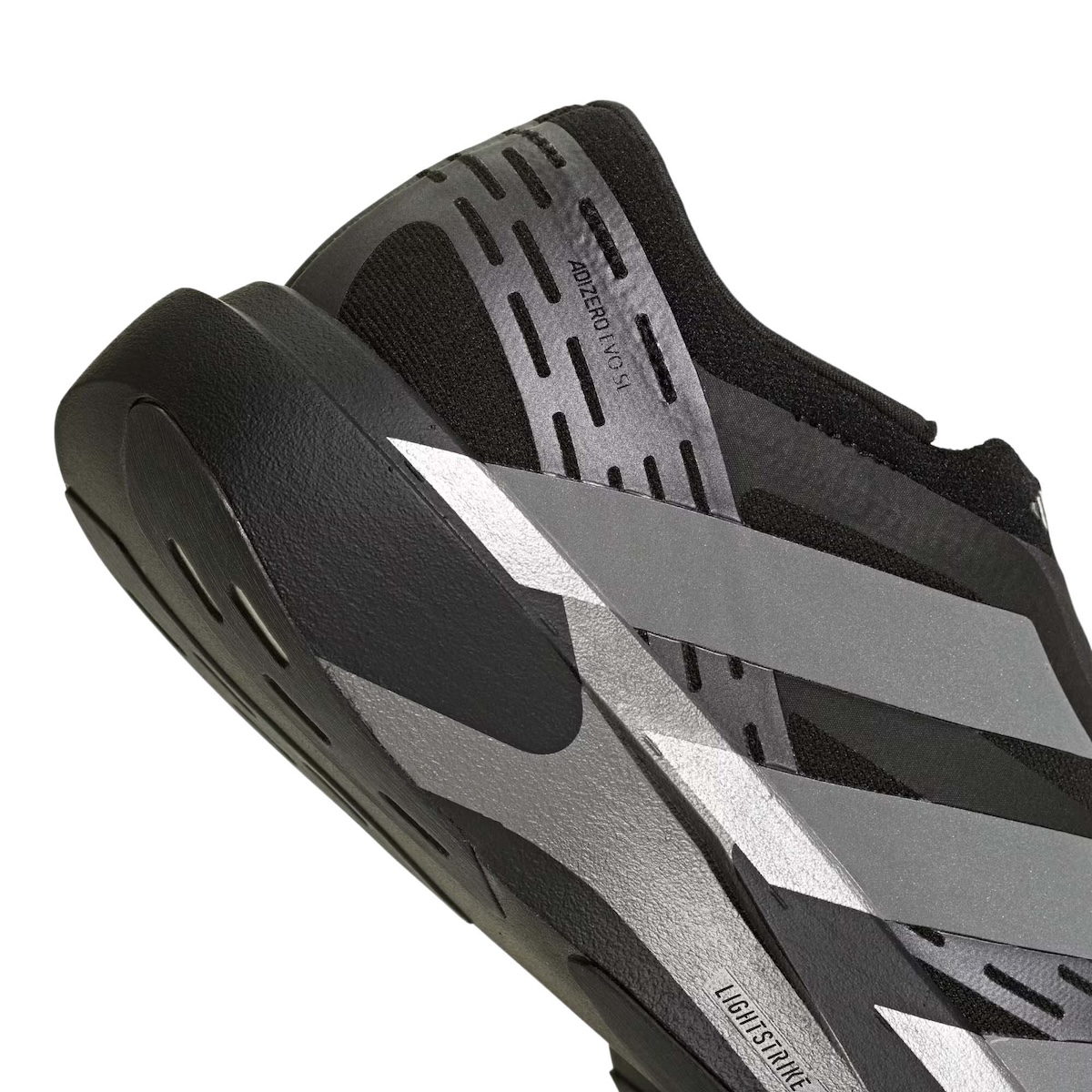 adidas / Adizero EVO SL Laceless LIGHTSTRIKEPRO Running (Core Black / Silver Metallic / Night Metallic) ヒール