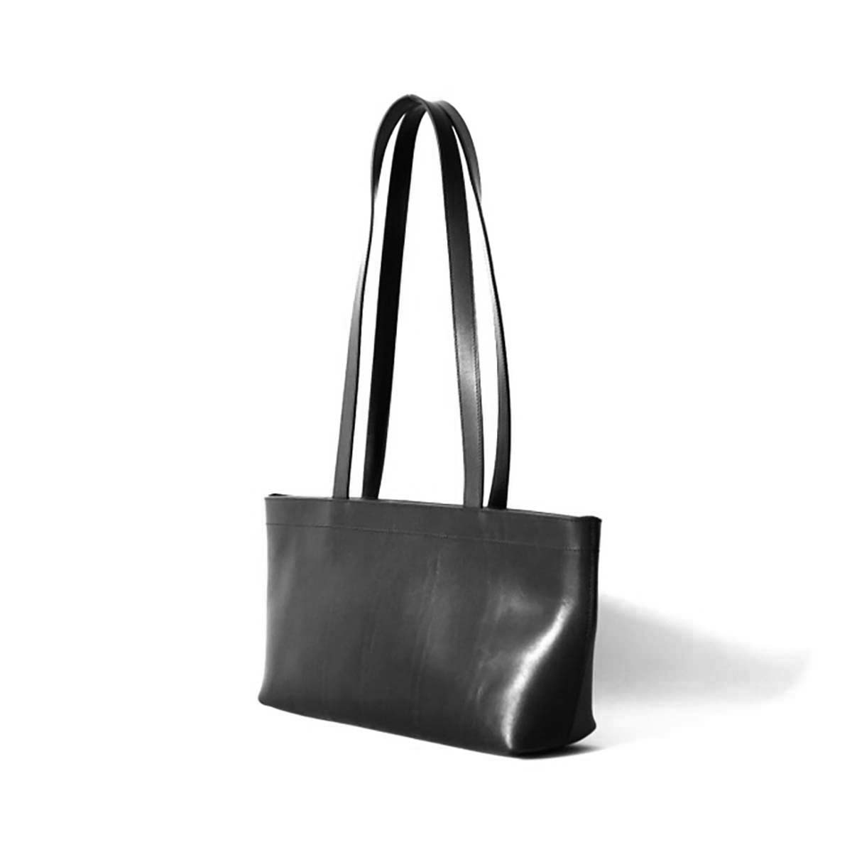 Aeta / LONG HANDLE ZIPPER TOTE : S (Black) 背面