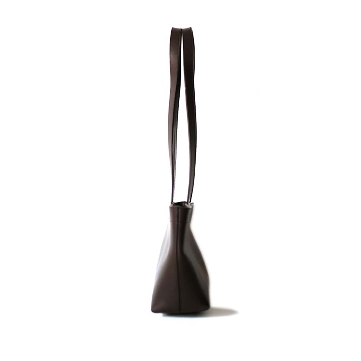 Aeta / LONG HANDLE ZIPPER TOTE : S (Dark Brown) 側面