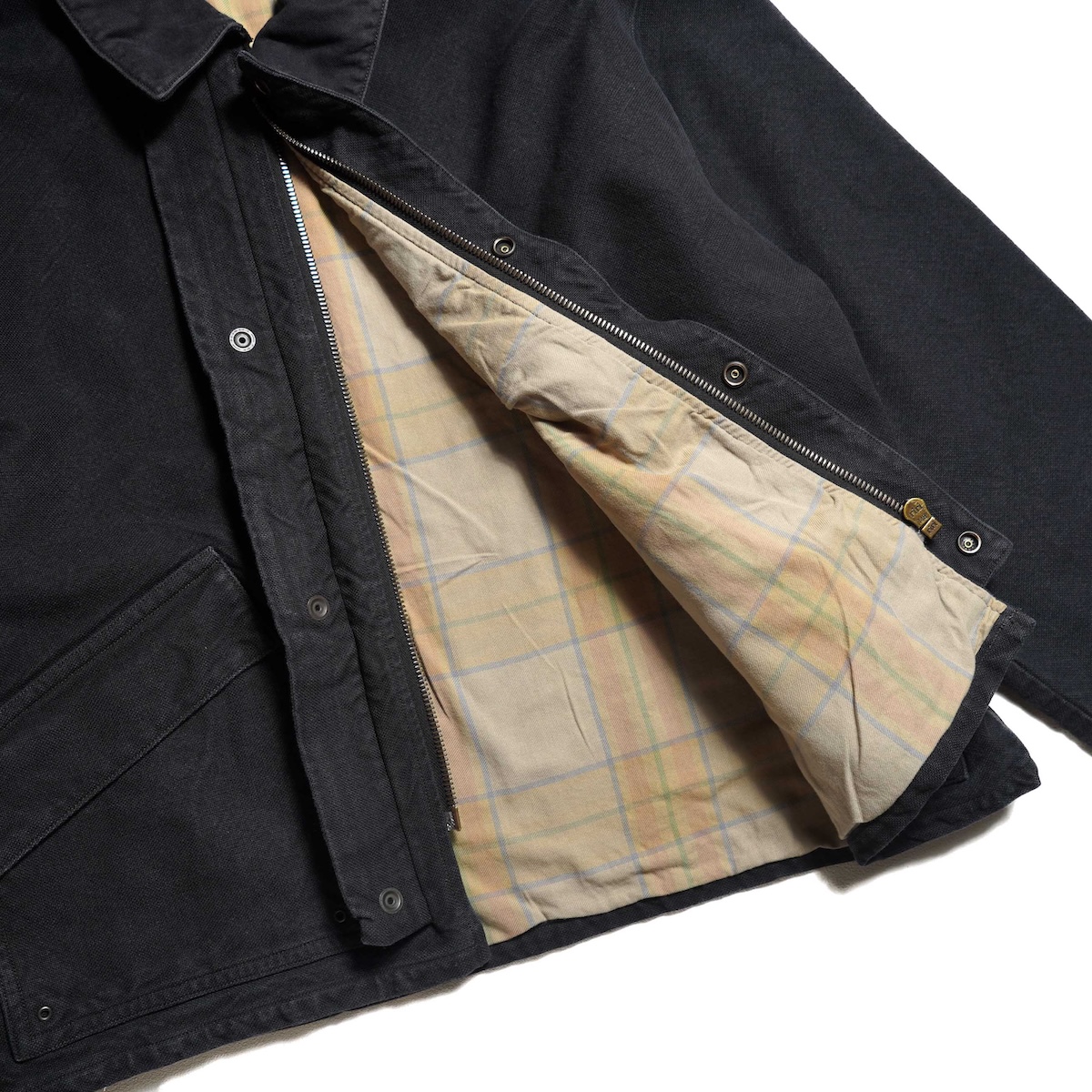 A.PRESSE / Vintage Silk Hemp Hunting Jacket (Black) 裏地