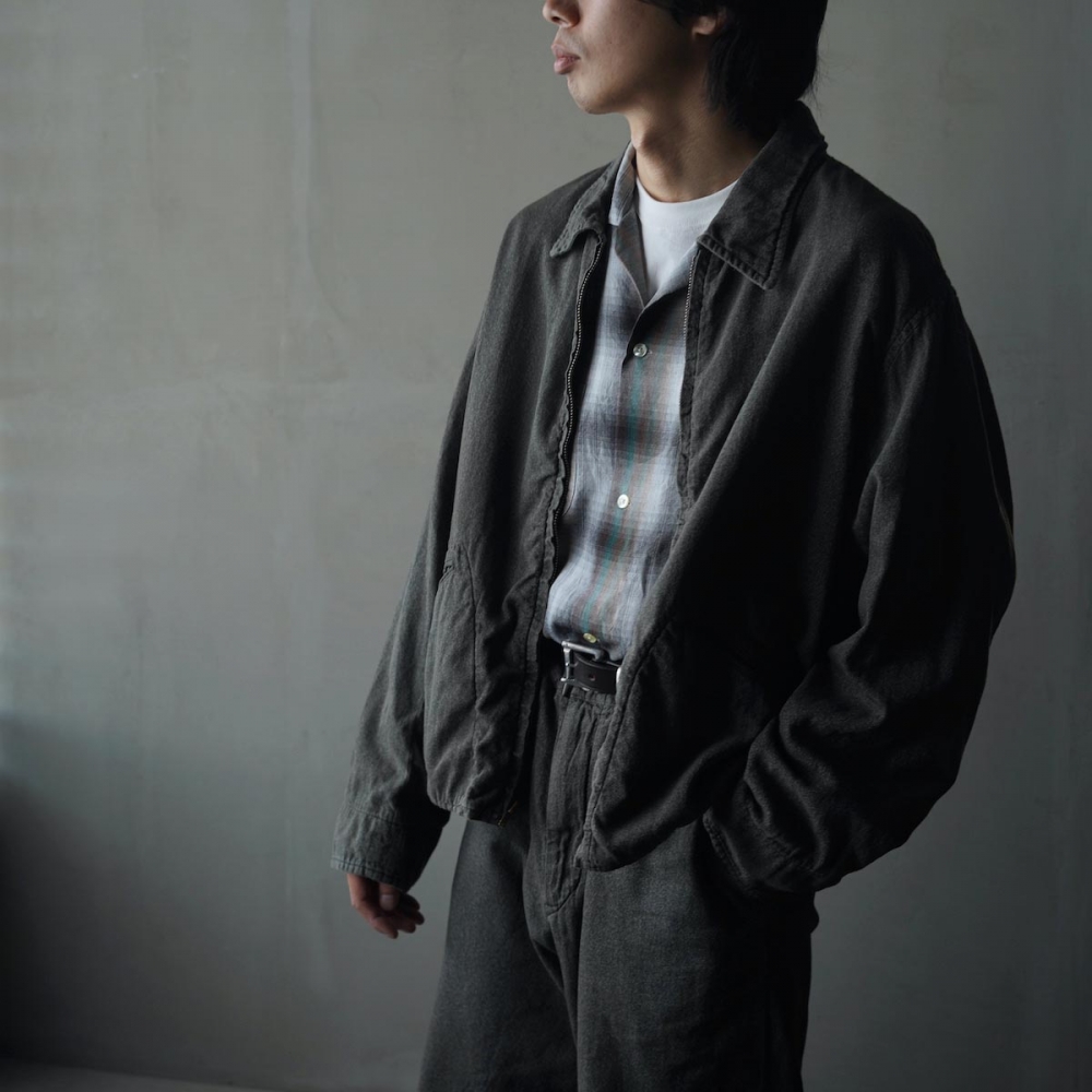 ジャケット・アウター 50'S VINTAGE BLACK CHAMBRAY JACKET A.PRESSE / Vintage Black Chambray Sports Jacket (Black)