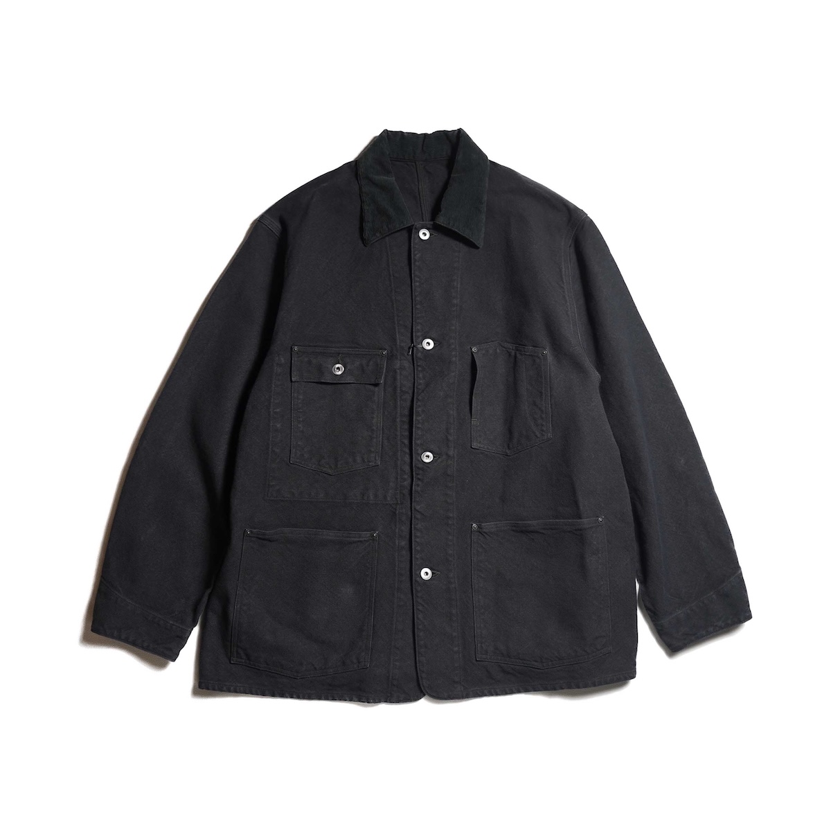 A.PRESSE / Vintage Silk Hemp Coverall Jacket (Black)