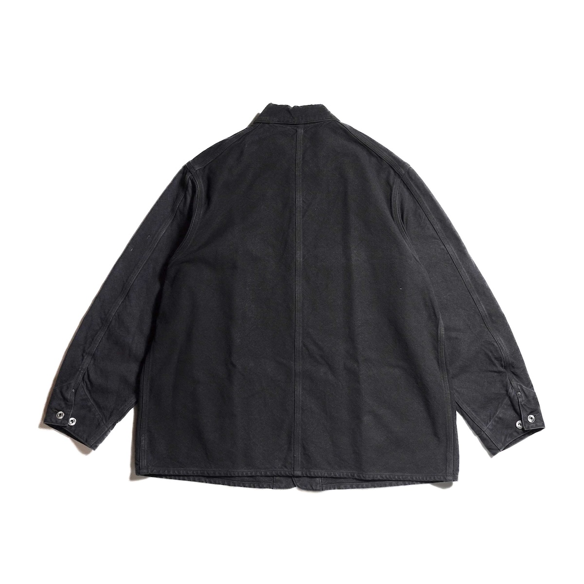 A.PRESSE / Vintage Silk Hemp Coverall Jacket (Black) 背面