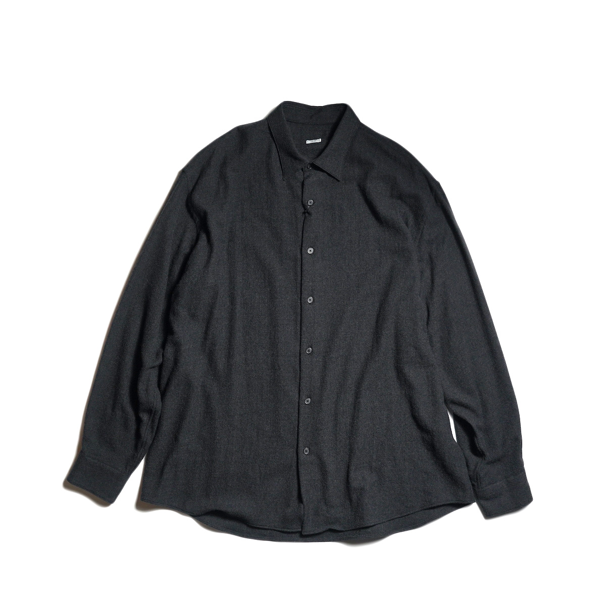 A.PRESSE / Wool Regular Collar Shirt (Charcoal)