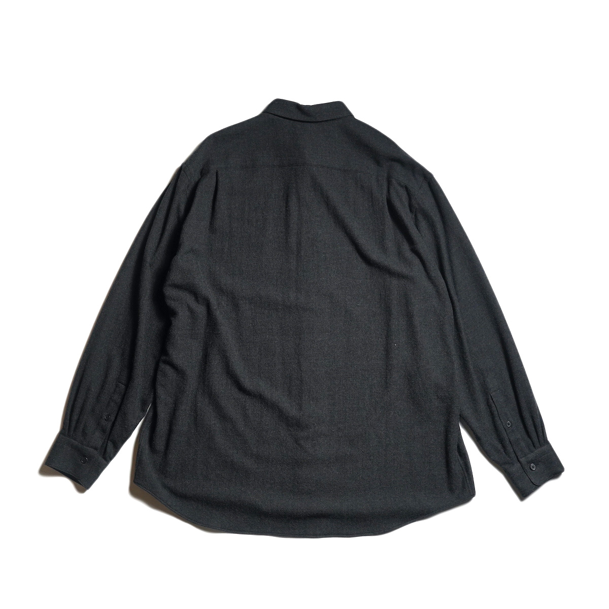 A.PRESSE / Wool Regular Collar Shirt (Charcoal)