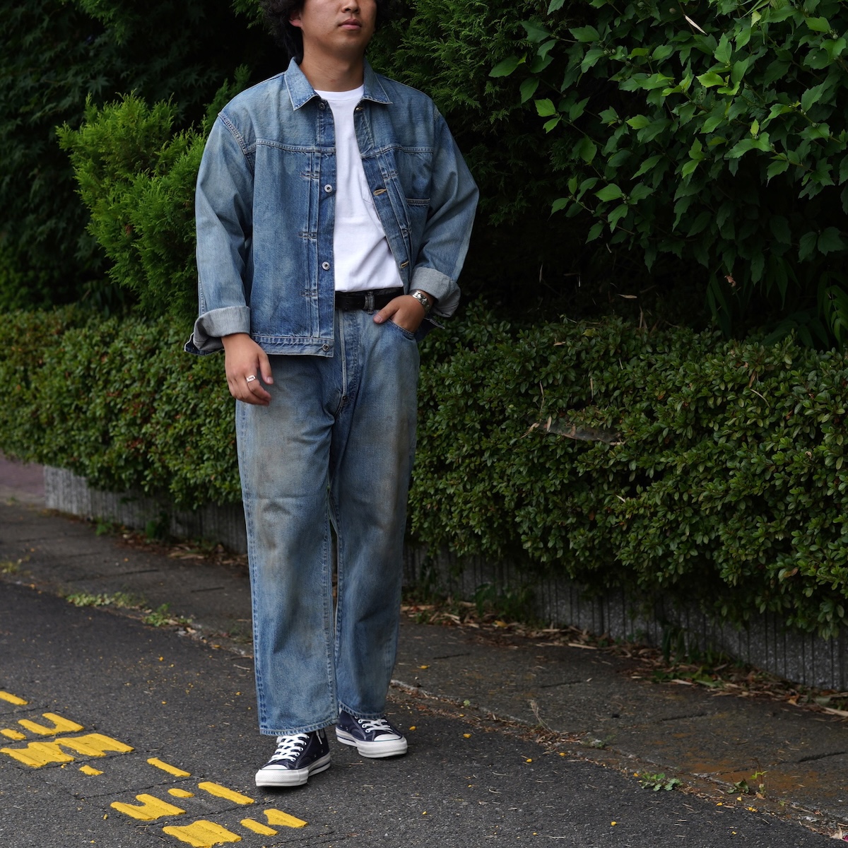 A.PRESSE / No.37 Washed Wide Denim Pants (Indigo)