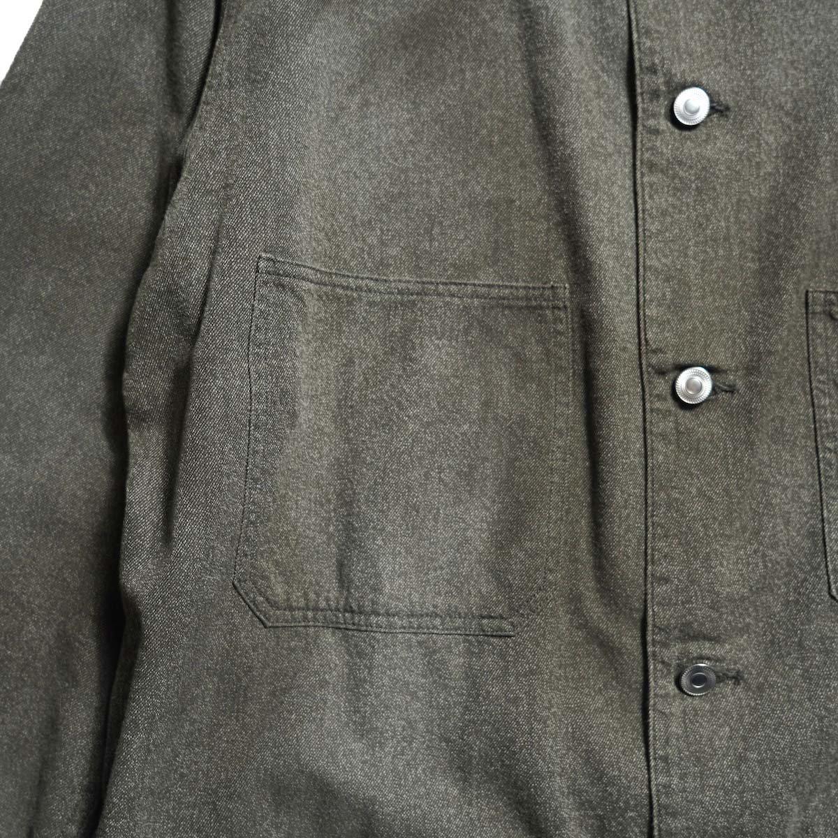 A.PRESSE / Vintage Black Chambray Work Jacket (Black)