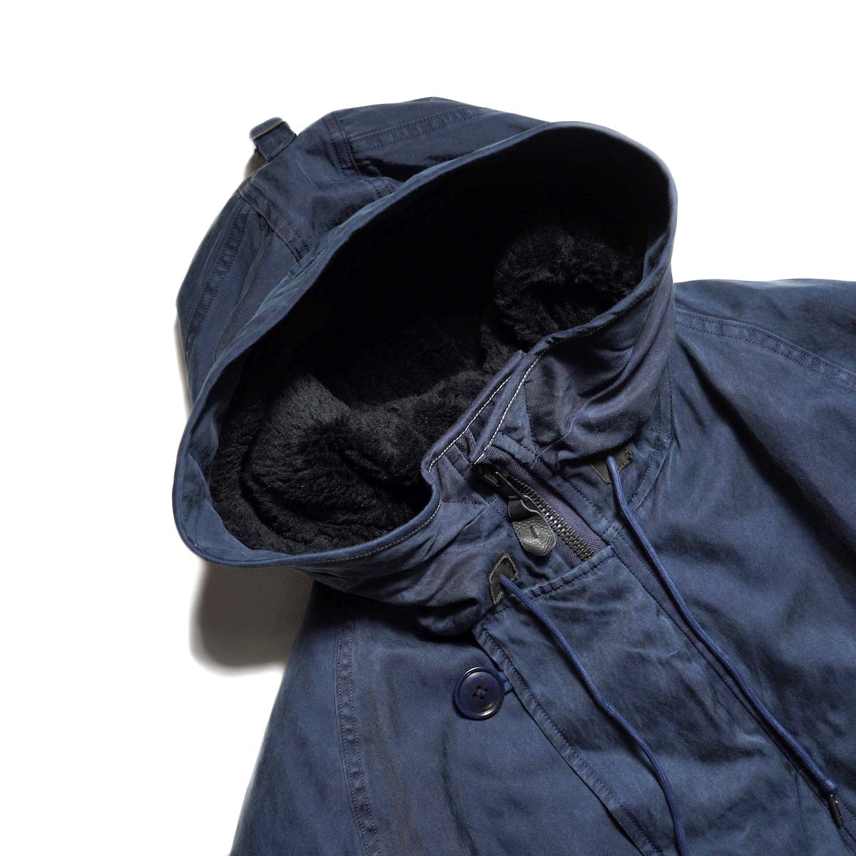 A.PRESSE / Vintage Silk Custom N-3B Flight Jacket (Navy) フード