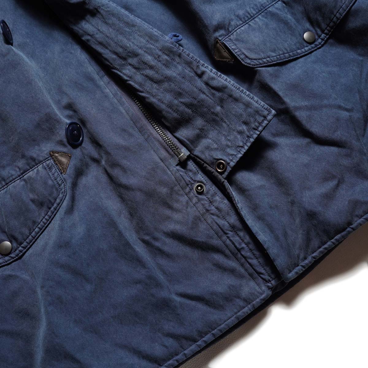 A.PRESSE / Vintage Silk Custom N-3B Flight Jacket (Navy) ファスナー、前たて