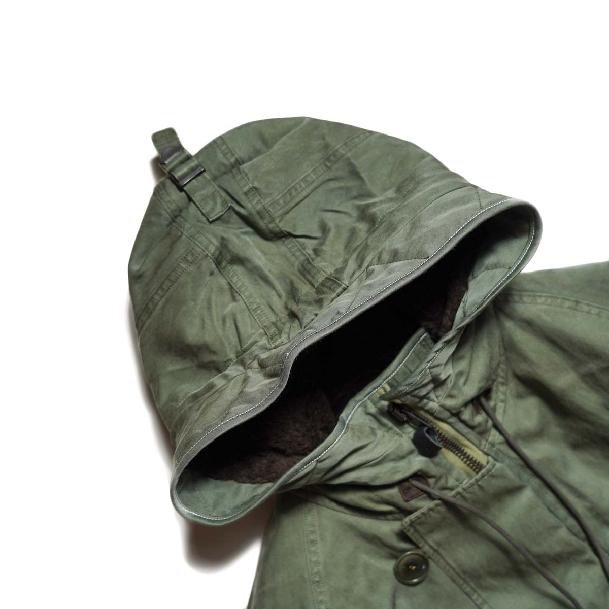 A.PRESSE / Vintage Silk Custom N-3B Flight Jacket (Sage) フード