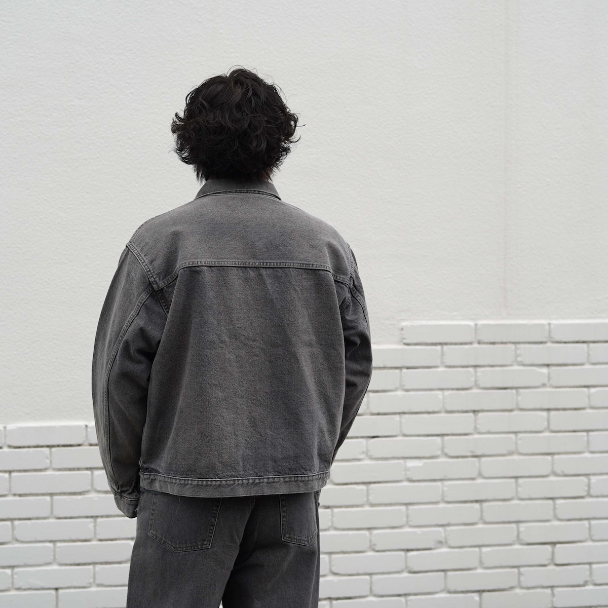 A.PRESSE / Vintage Gray Denim Jacket (Gray) 178cm/size 48 着用②