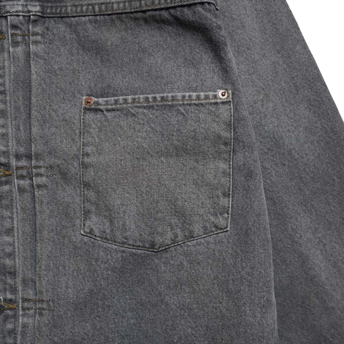 A.PRESSE / Vintage Gray Denim Jacket (Gray) 胸ポケット