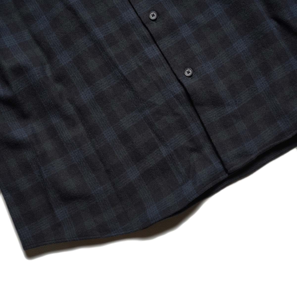 A.PRESSE / Wool Regular Collar Shirt (Check) 裾