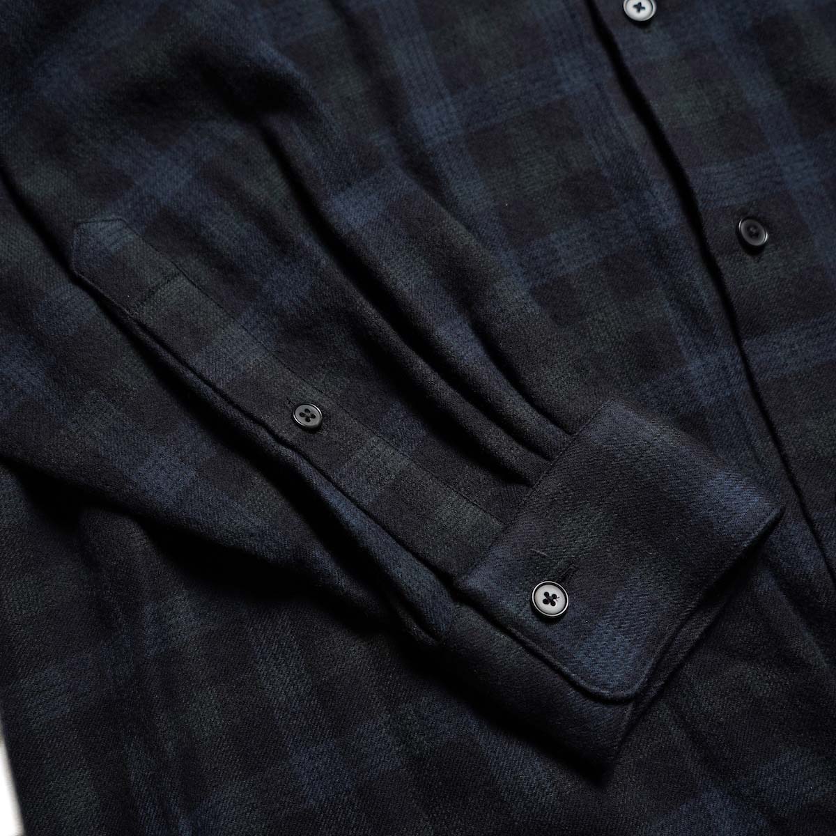 A.PRESSE / Wool Regular Collar Shirt (Check) 袖