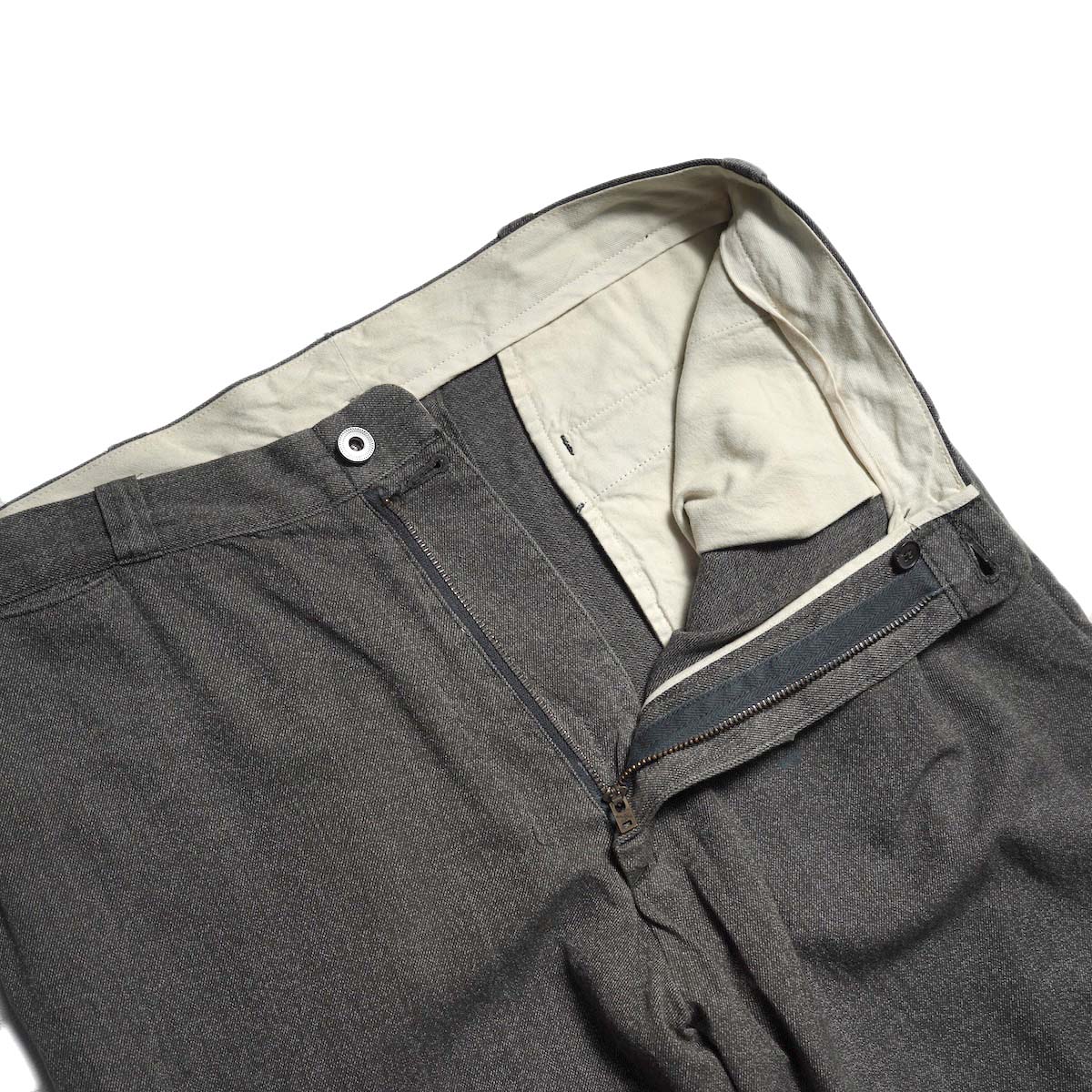 A.PRESSE / Vintage Black Chambray Work Pants (Gray)