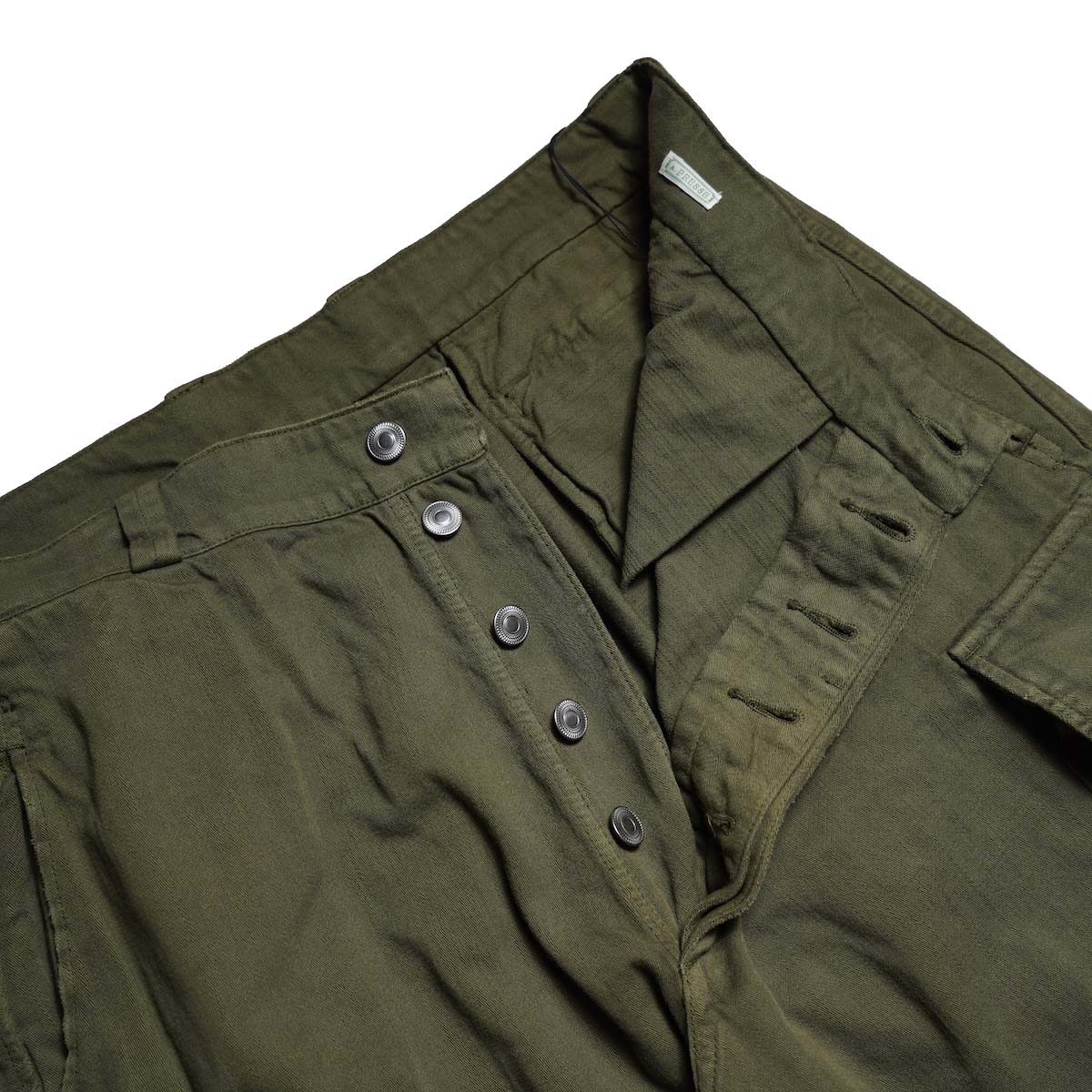 A.PRESSE / Vintage FA HBT M-47 Pants (Olive) ボタンフライ