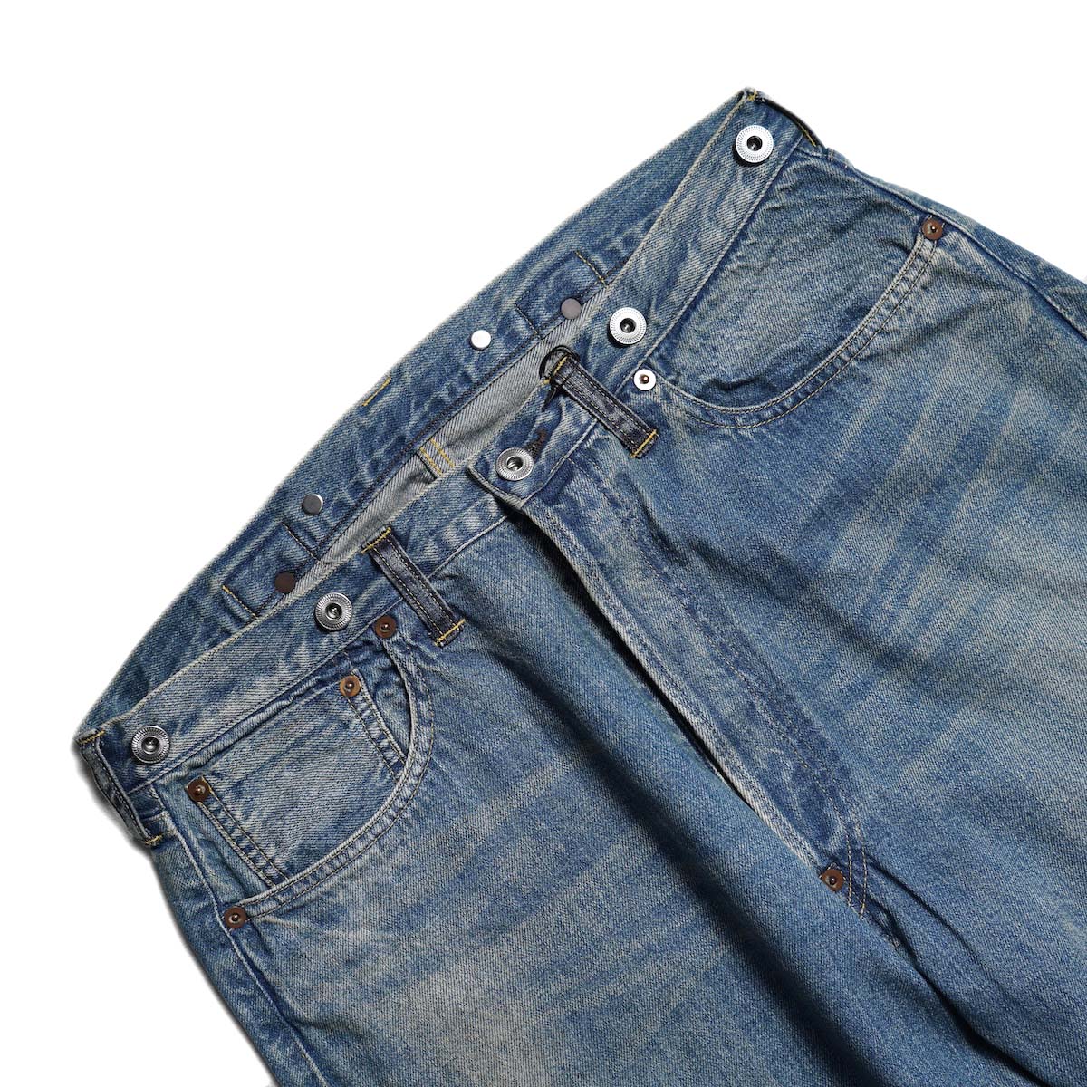 A.PRESSE / No.22 Washed Wide Denim Pants (Indigo)