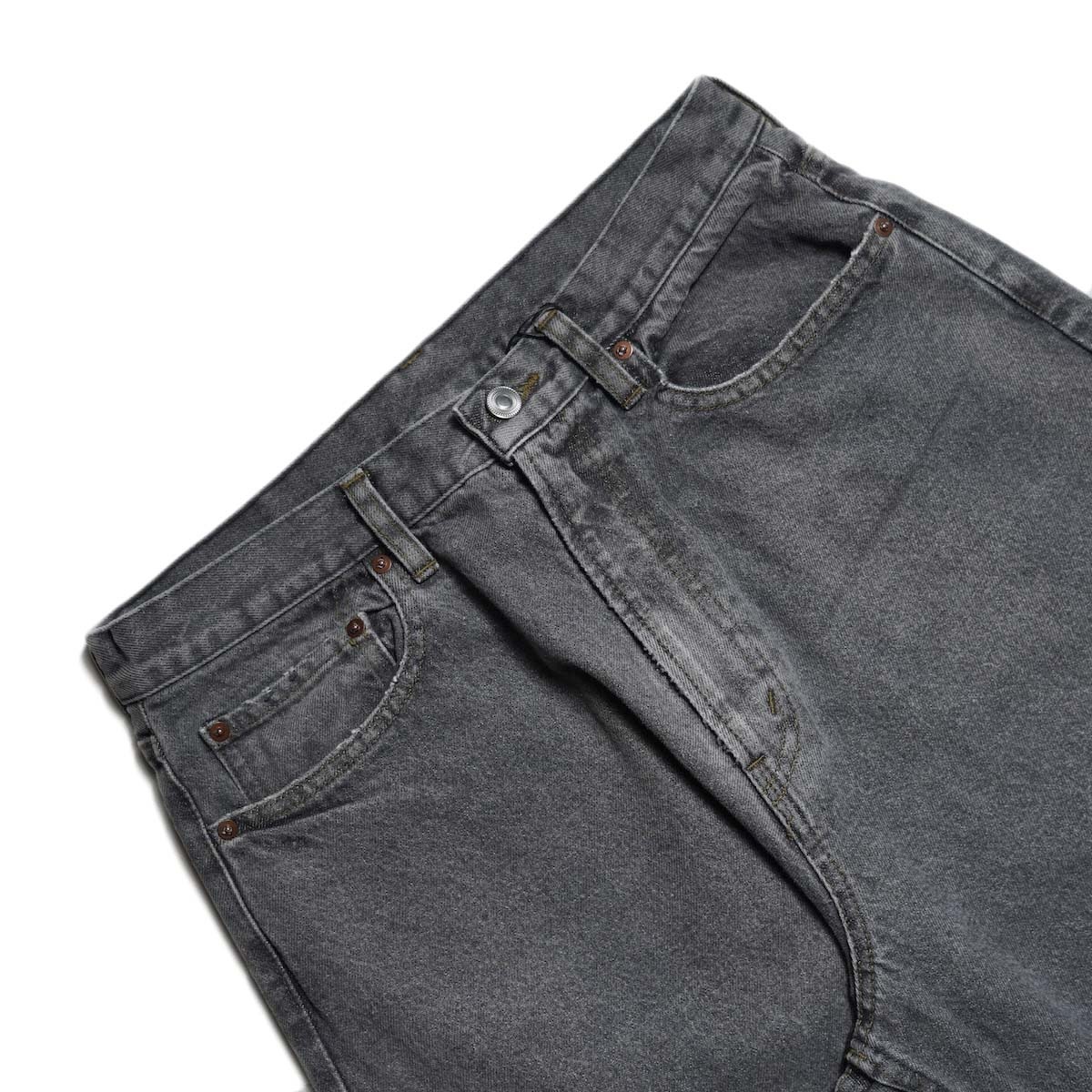 A.PRESSE / Vintage Gray Denim Pants (Gray) ウエスト