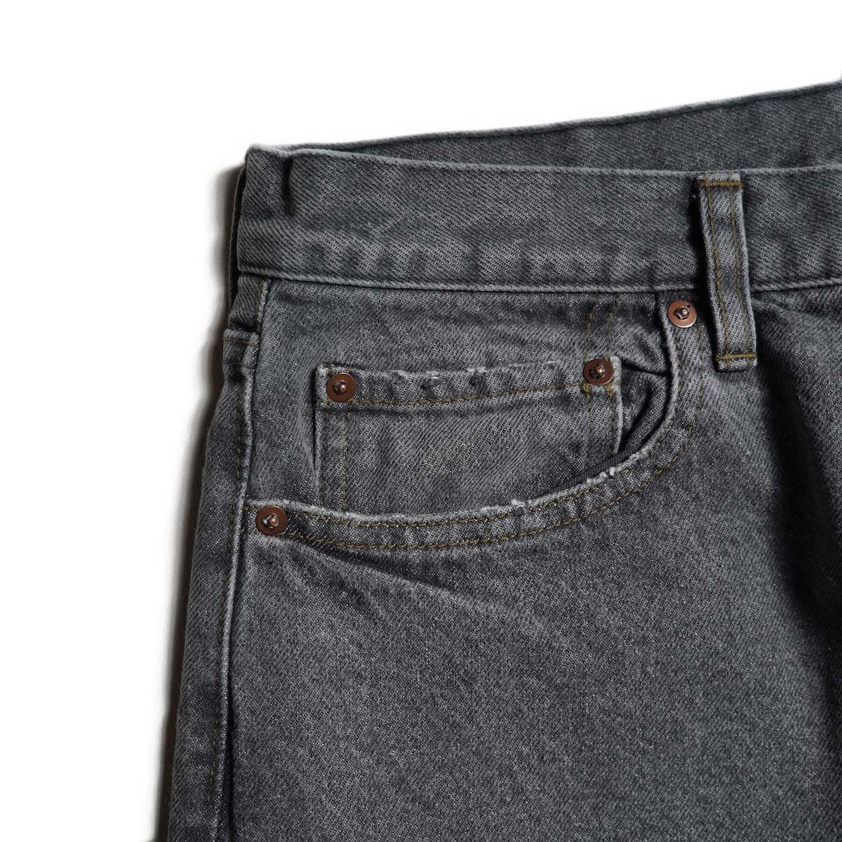 A.PRESSE / Vintage Gray Denim Pants (Gray) ポケット