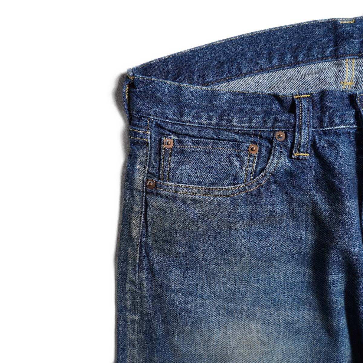 A.PRESSE / Vintage Washed Straight Denim Pants (Indigo)