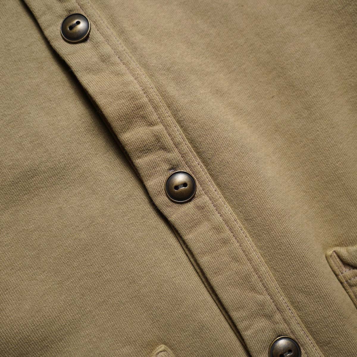 A.PRESSE / Vintage Sweat Cardigan (Mocha) メタルボタン