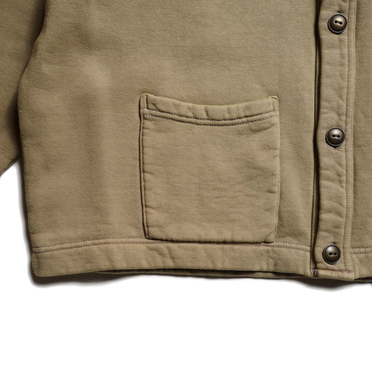 A.PRESSE / Vintage Sweat Cardigan (Mocha) ポケット