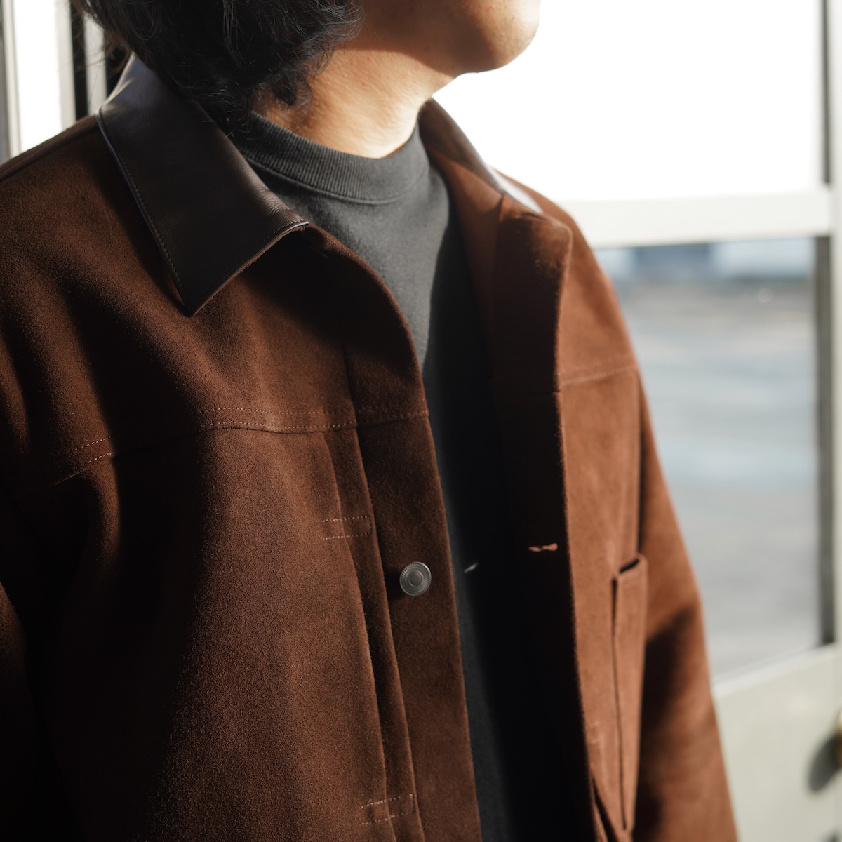 A.PRESSE / Vintage Suede Leather 1st Type Jacket (Brown)