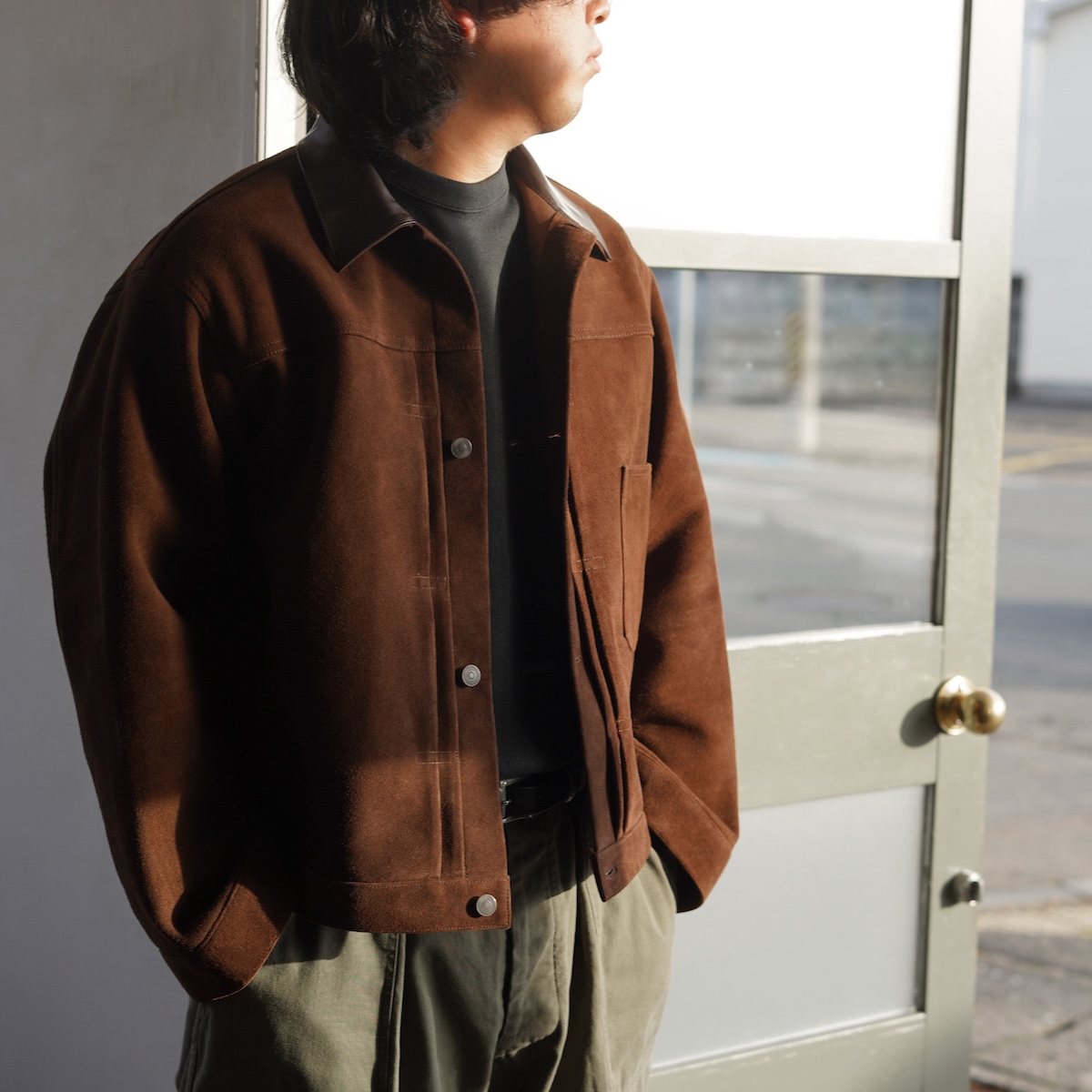 A.PRESSE / Vintage Suede Leather 1st Type Jacket (Brown)