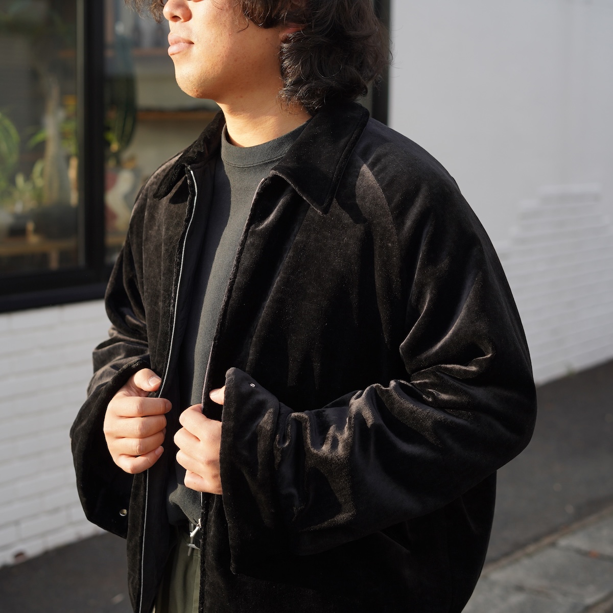 A.PRESSE / Silk Velour Souvenir Jacket (Black)