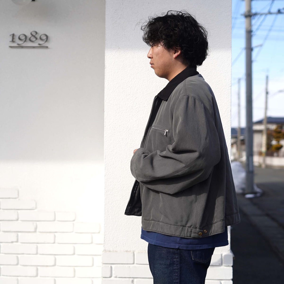 アプレッセ Vintage Silk Cotton Detroit Jacket Vintage Silk Cotton Detroit Jacket Gray | HAVEN