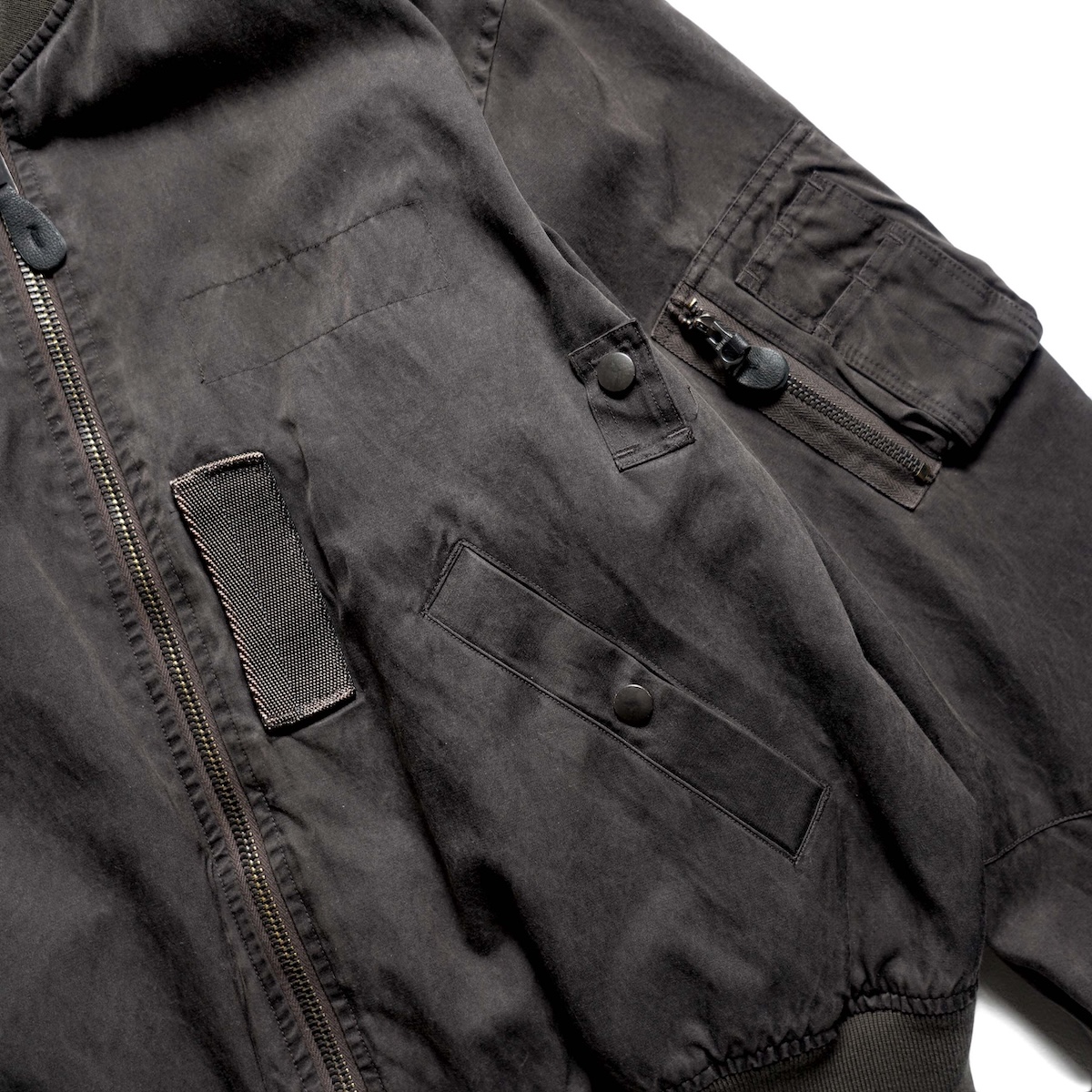 A.PRESSE / Vintage Silk Light B-15C Flight Jacket (Brown)