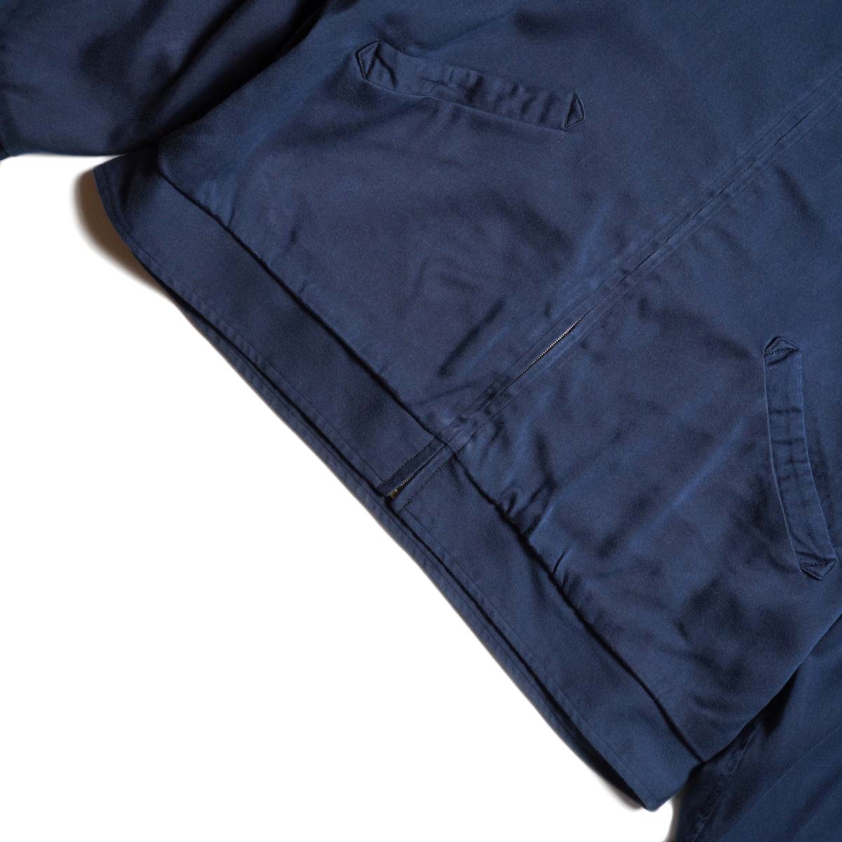 A.PRESSE / Washed Silk Rayon Gabardine Jacket (Blue)
