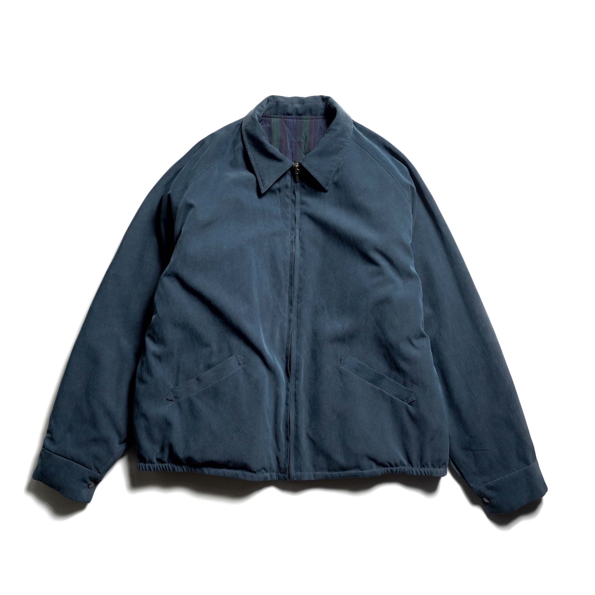 A.PRESSE / Washed Silk Rayon Reversible Souvenir Jacket (Check / Navy)
