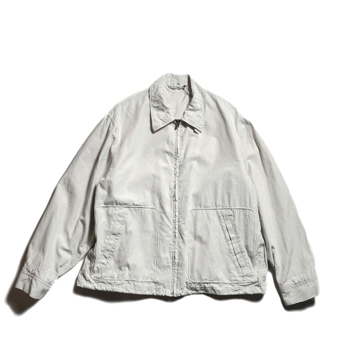 A.PRESSE / Cotton Silk Back Gabardine Coach Jacket (Ecru)