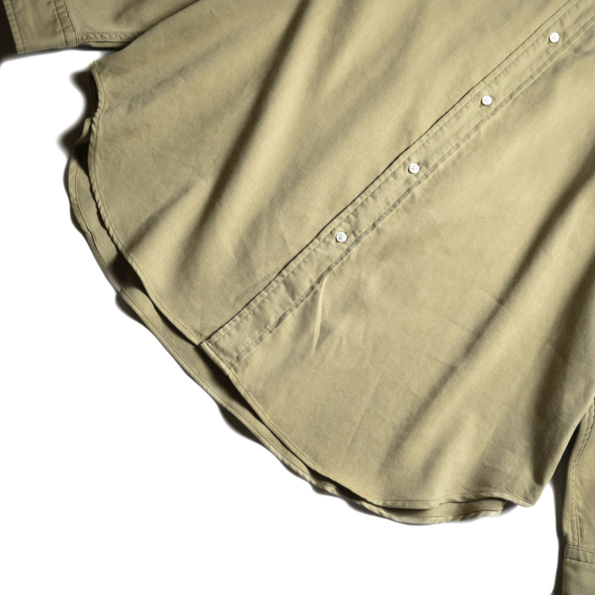 A.PRESSE / Double Weave Twill Regular Collar Shirt (Beige)