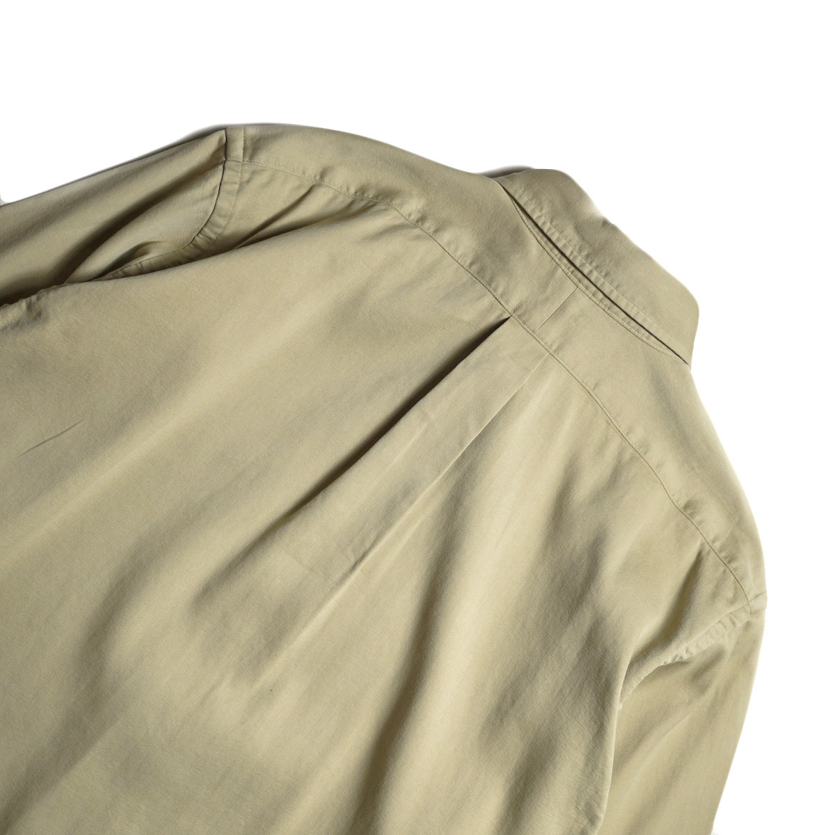 A.PRESSE / Double Weave Twill Regular Collar Shirt (Beige)