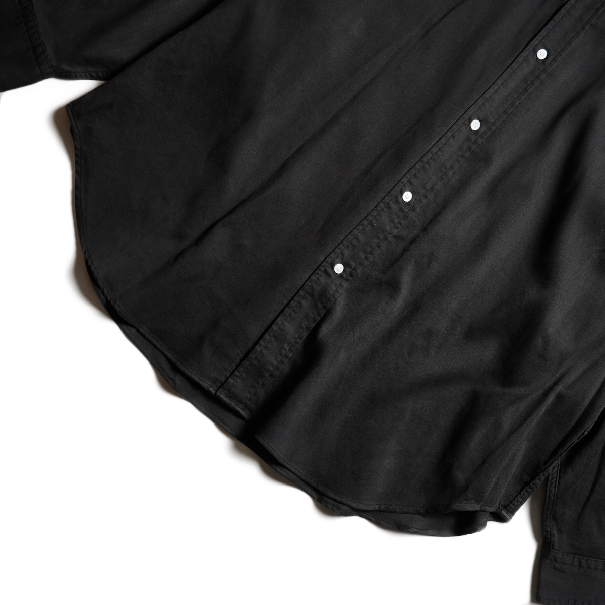 A.PRESSE / Double Weave Twill Regular Collar Shirt (Black)
