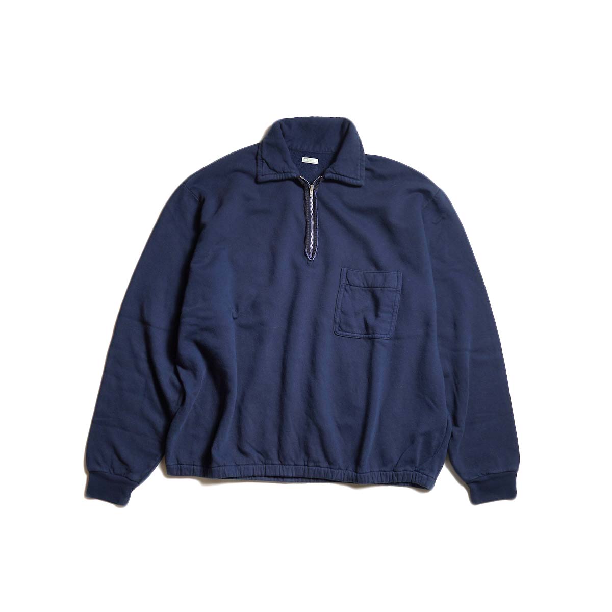 A.PRESSE / Vintage Light Weight Half Zip Sweatshirt (Navy)