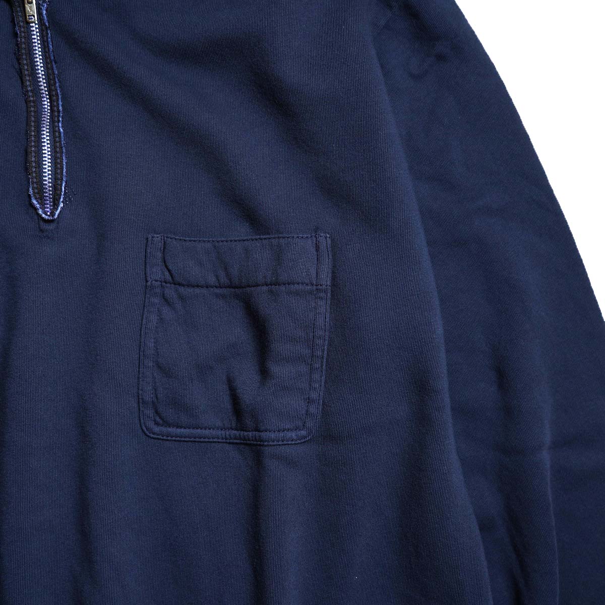 A.PRESSE / Vintage Light Weight Half Zip Sweatshirt (Navy)