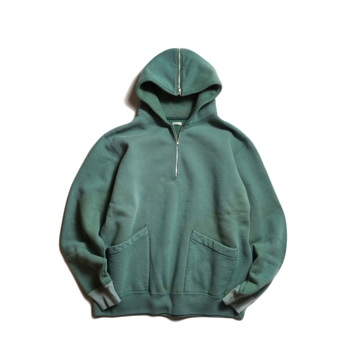 A.PRESSE / Vintage Sailor Hood Half Zip Sweatshirt (Green)