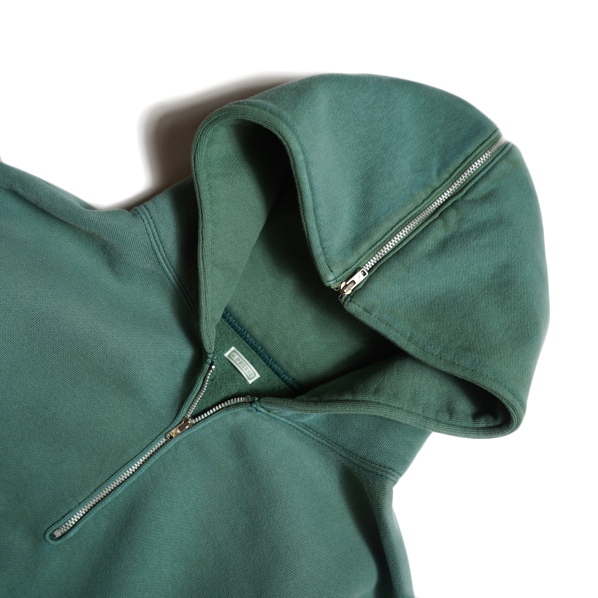 A.PRESSE / Vintage Sailor Hood Half Zip Sweatshirt (Green)