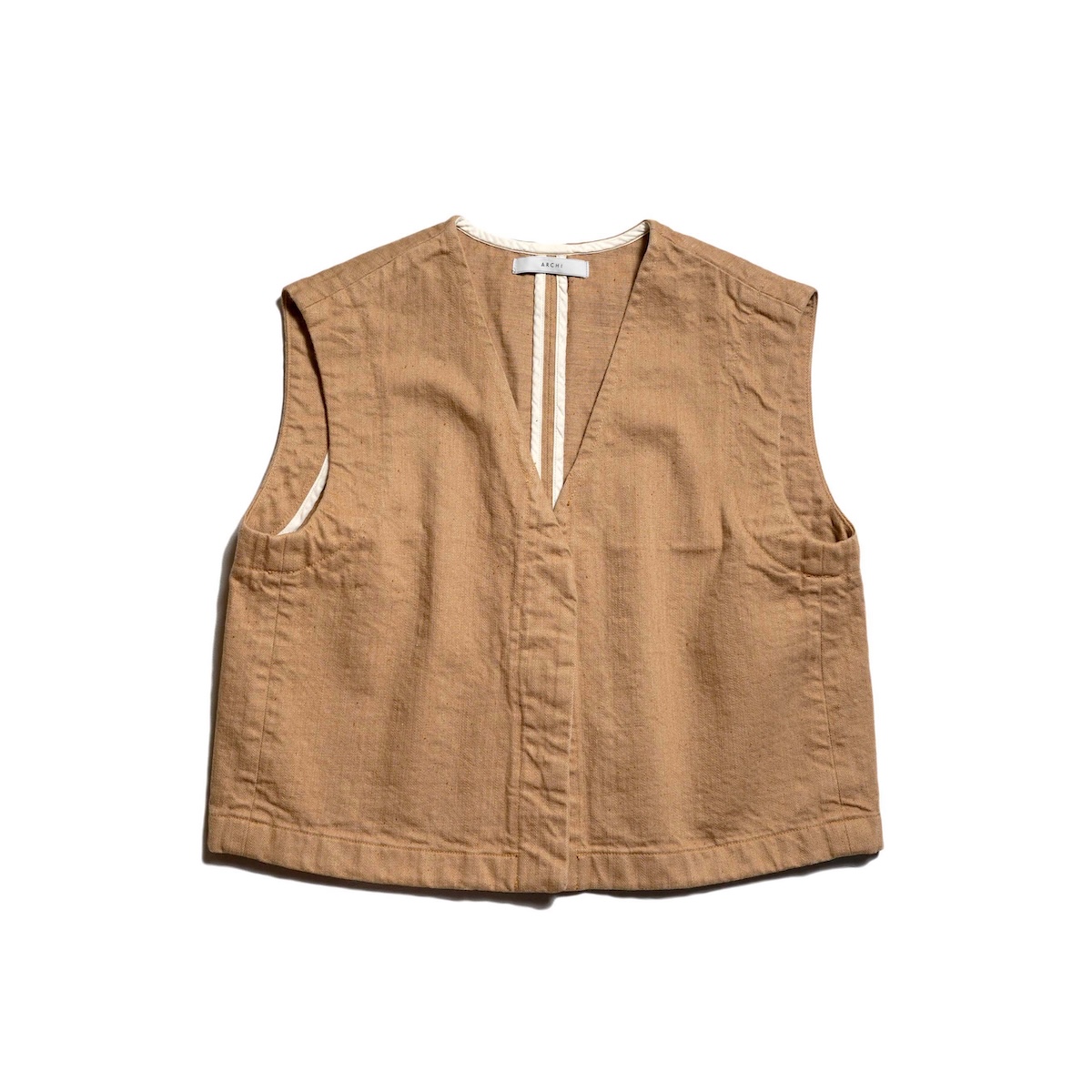 ARCHI / 13oz DENIM VEST (Beige)