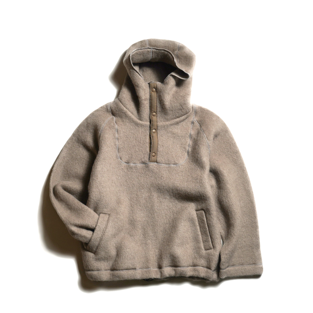 ARCHI / WOOL SHAGGY HOODIE (Beige)