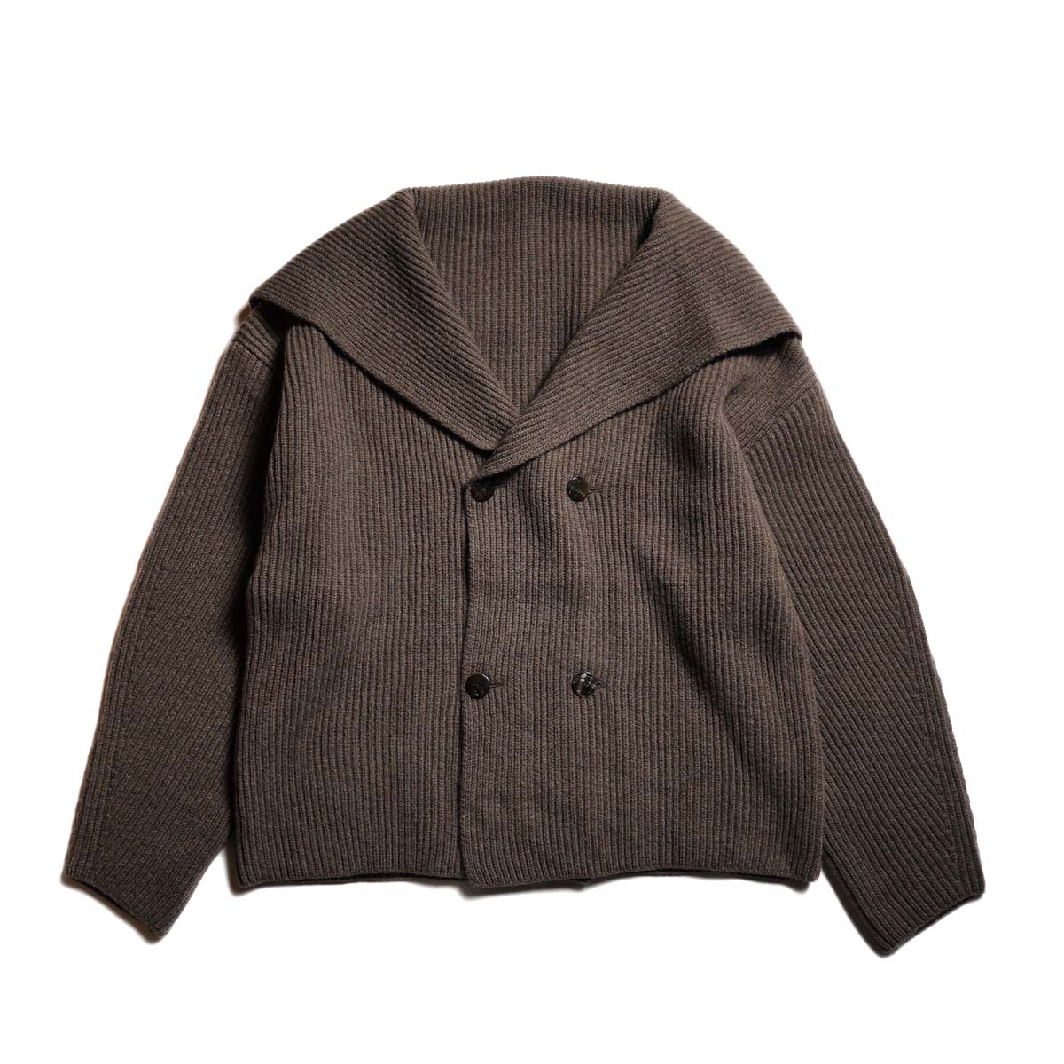 ARCHI / DOUBLE KNIT CARDIGAN (Brown)