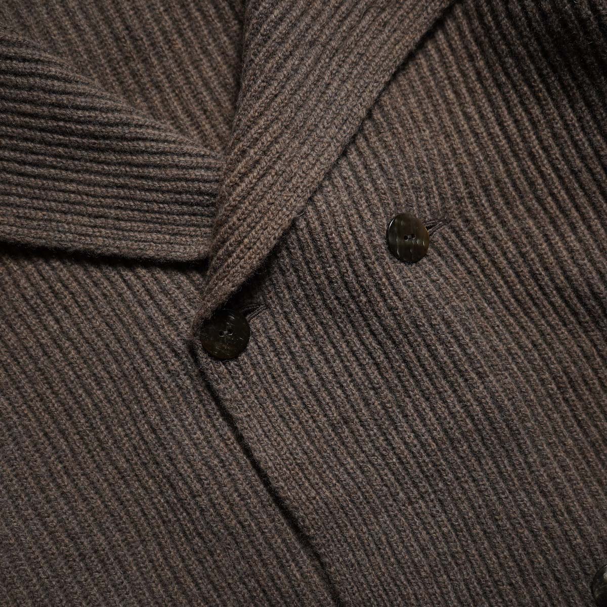 ARCHI / DOUBLE KNIT CARDIGAN (Brown) ボタン