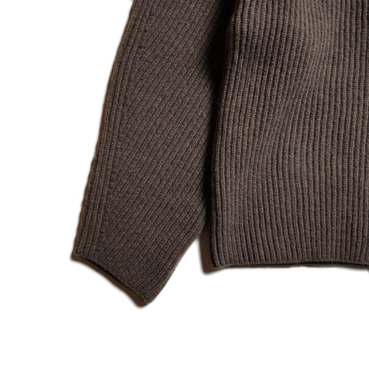 ARCHI / DOUBLE KNIT CARDIGAN (Brown) 袖