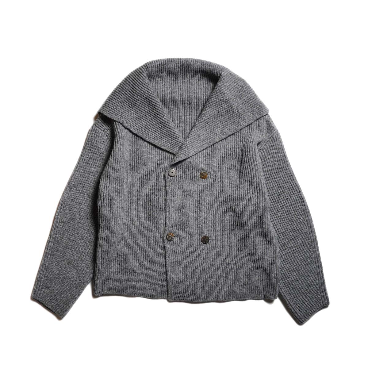 ARCHI / DOUBLE KNIT CARDIGAN (Charcoal)