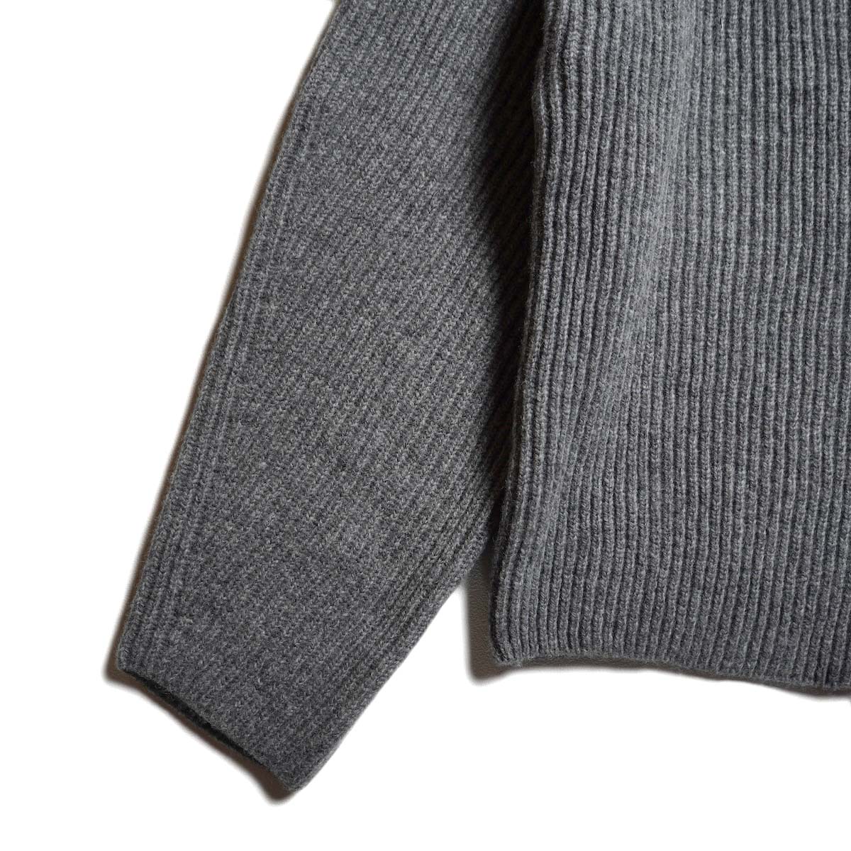 ARCHI / DOUBLE KNIT CARDIGAN (Charcoal) 袖