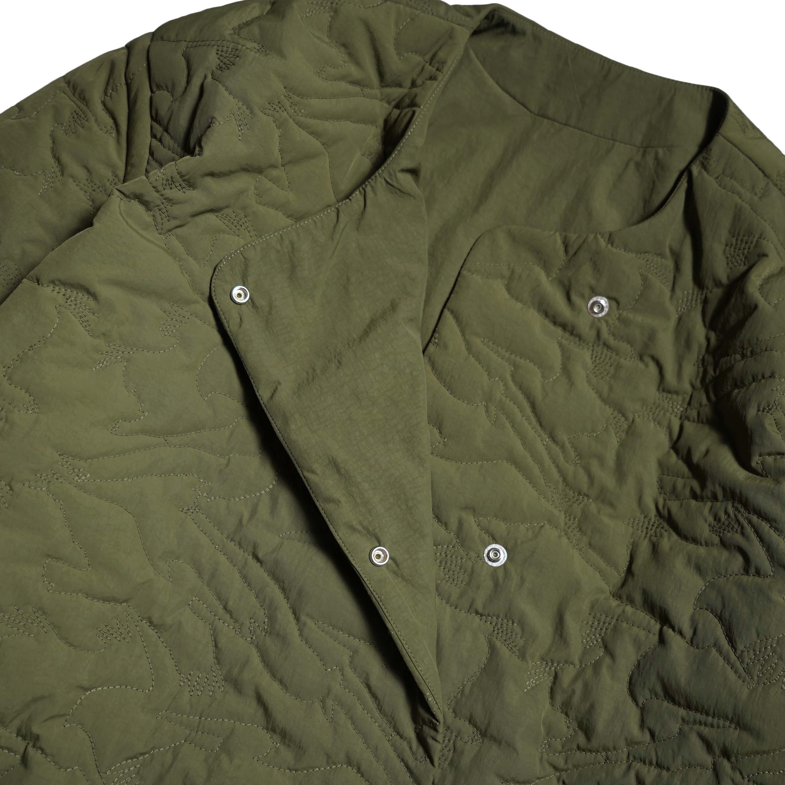 ARCHI / BIRD QUITED JACKET (Olive) フロントボタン