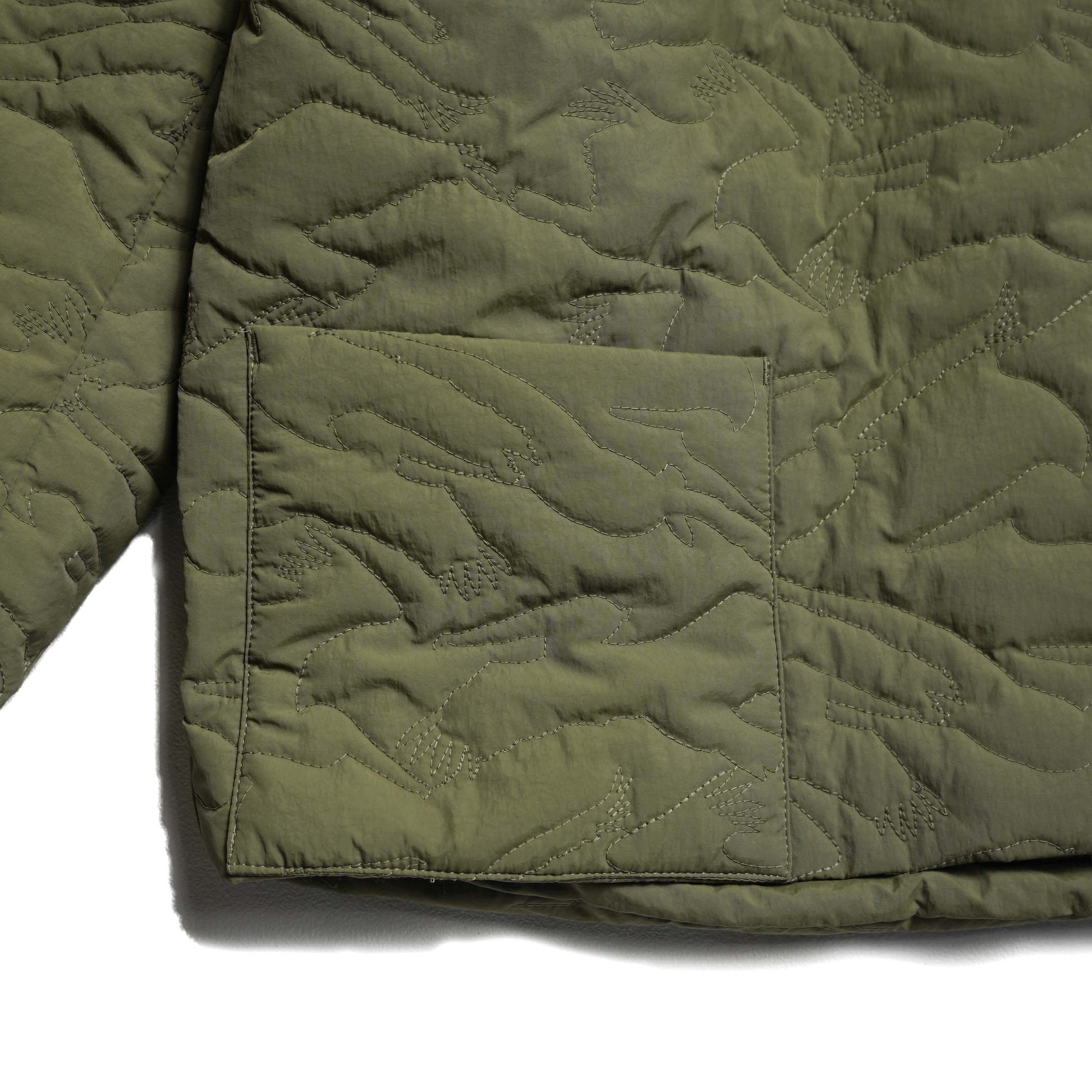 ARCHI / BIRD QUITED JACKET (Olive) ポケット